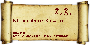 Klingenberg Katalin névjegykártya